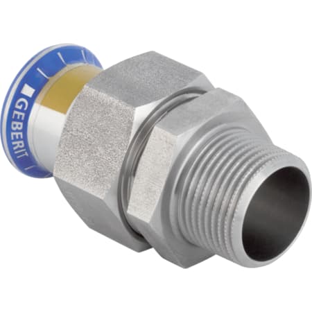 Geberit Mapress Stainless Steel adapter union with male thread, union nut made of CrNi steel (gas)