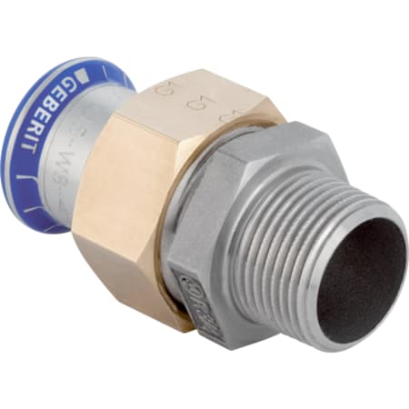 Geberit Mapress Stainless Steel adapter union with male thread (LABS-free)