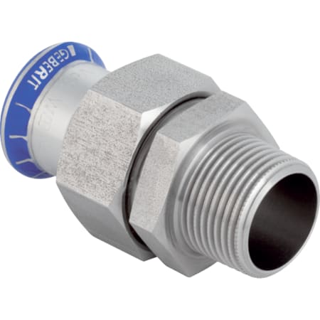 Geberit Mapress Stainless Steel adapter union with male thread, union nut made of CrNi steel (LABS-free)