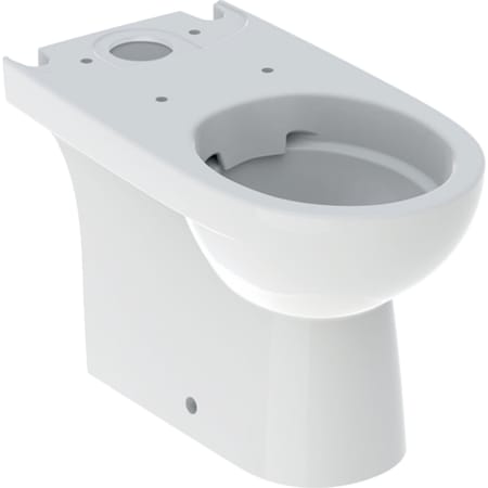 Geberit Renova floor-standing WC for close-coupled exposed cistern, washdown, multidirectional outlet, semi-shrouded, Rimfree