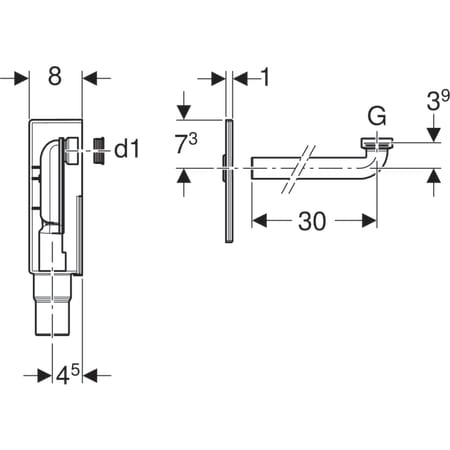 Kit de siphon à encastrer pour lavabo Geberit, sortie horizontale - Siphons à encastrer