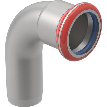Geberit Mapress Carbon Steel bend with plain end (FKM, blue)