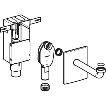 Kit de siphon à encastrer pour lavabo Geberit, sortie horizontale - Siphons à encastrer