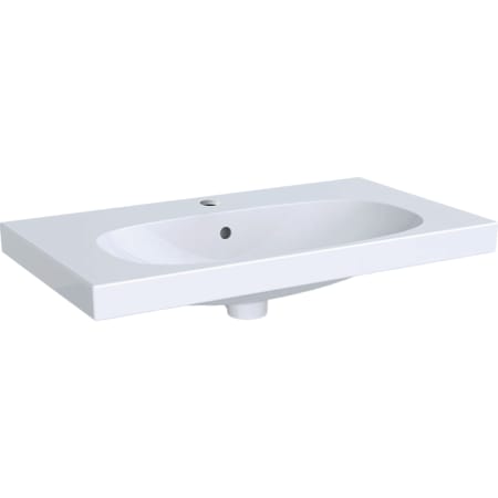 Geberit Acanto washbasin, small projection, with shelf surface
