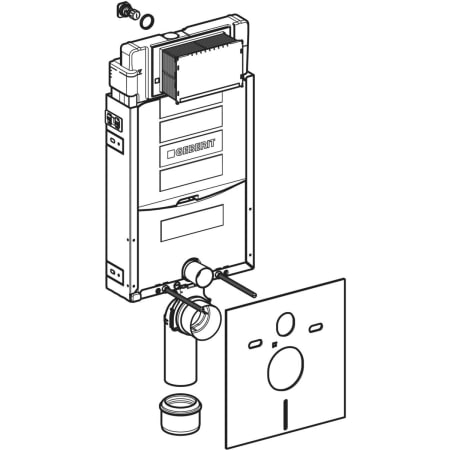 Geberit Kombifix element for wall-hung WC, 108 cm, with Sigma concealed cistern 12 cm - Elements for WCs