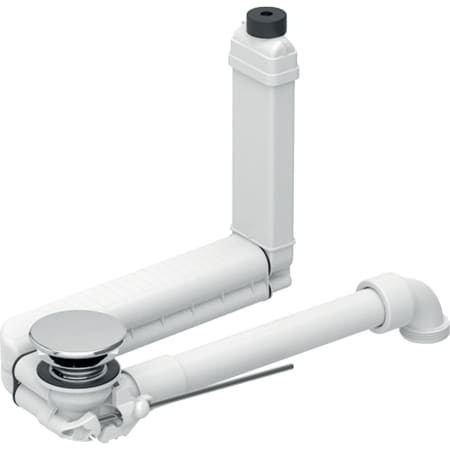 Geberit Clou washbasin connector, space-saving model, slim design, with lever actuation and valve cover