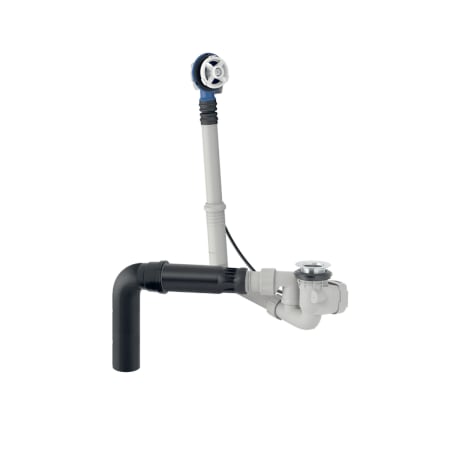 Geberit bathtub drain with turn handle, d52, length 28 cm, with straight connector with ball joint, counterflow principle