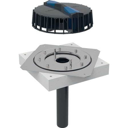 Geberit Pluvia roof outlet with fastening flange, for roof foils