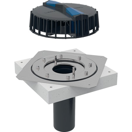 Geberit Pluvia roof outlet with fastening flange, for roof foils