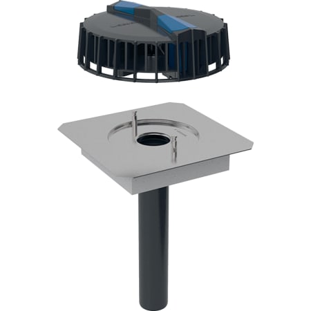 Geberit Pluvia roof outlet with contact sheet for gutters