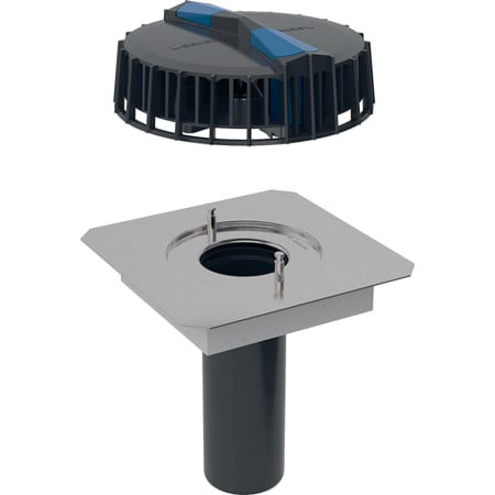 Geberit Pluvia roof outlet with contact sheet for gutters