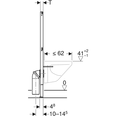 Bâti-support Geberit Duofix pour WC suspendu, 112 cm, sans réservoir