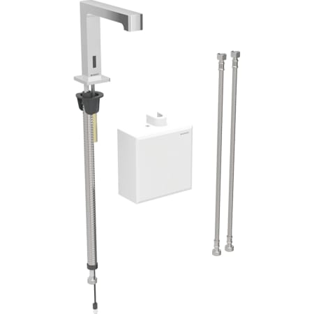 Grifo electrónico para lavabos Geberit Brenta, montaje de encimera, servicio de red, con caja funcional vista