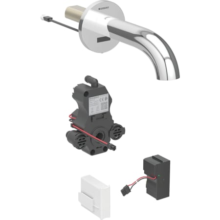 Geberit Piave washbasin tap, wall-mounted, mains operation, for concealed function box
