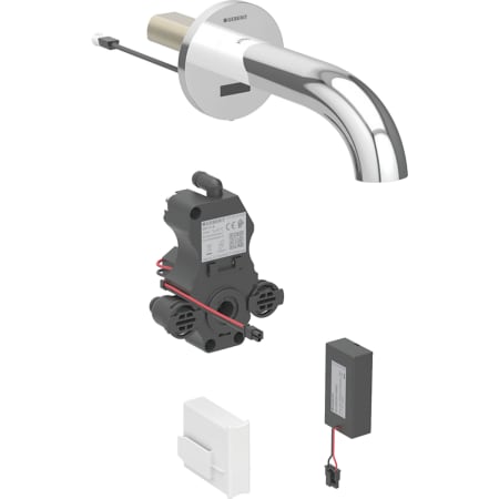 Geberit Piave washbasin tap, wall-mounted, battery operation, for concealed function box