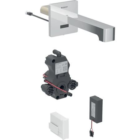 Geberit Brenta washbasin tap, wall-mounted, battery operation, for concealed function box