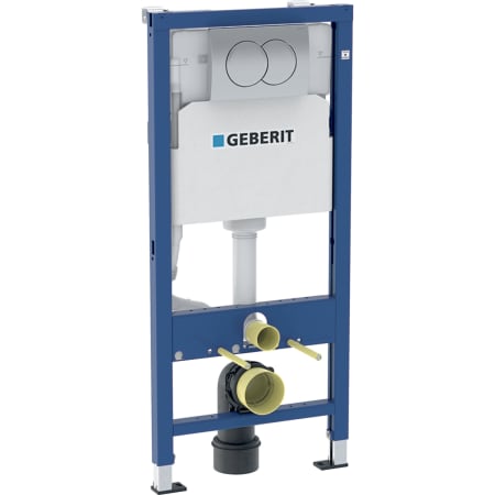 Geberit Duofix rėmas pakabinamam WC puodui, 112 cm, su Delta potinkiniu bakeliu 12 cm, Delta01 vandens nuleidimo mygtukas