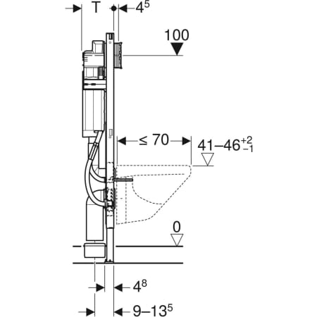 Bâti-support Geberit Duofix pour WC suspendu, 112 cm, avec réservoir à encastrer Sigma 12 cm, adapté PMR, pour barres de relevage