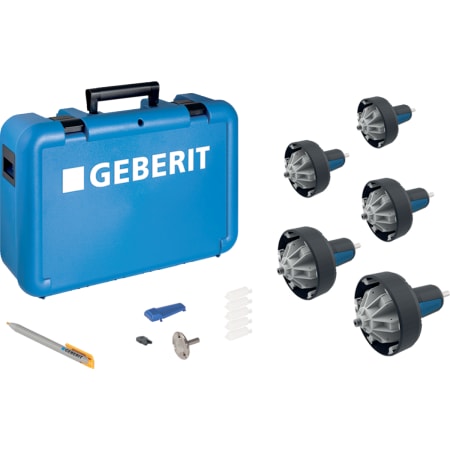 Conjunto de raspadores de tubos na caixa Geberit