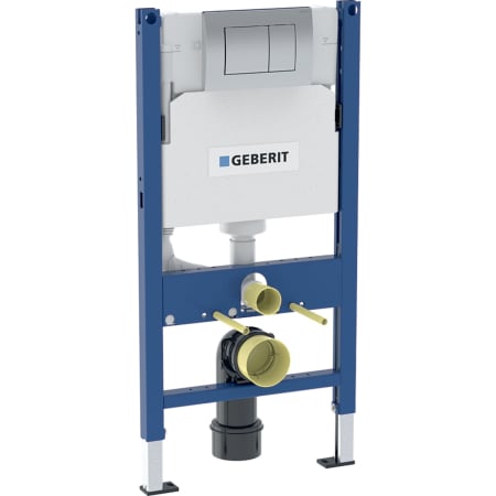 Geberit Duofix element for wall-hung WC, 98 cm, with Delta concealed cistern 12 cm, Delta30 actuator plate