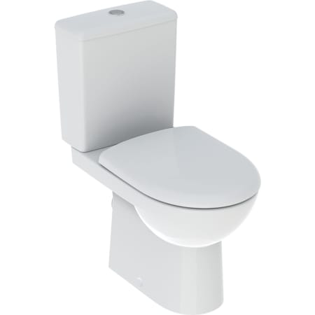 Pack WC au sol Geberit Renova avec réservoir attenant, sortie horizontale, semi-carénée, Rimfree, avec abattant WC