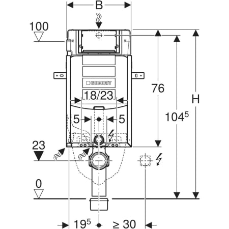 Geberit Kombifix element for wall-hung WC, 108 cm, with Sigma concealed cistern 12 cm - Elements for WCs