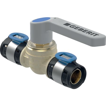 Geberit FlowFit ball valve with actuator lever