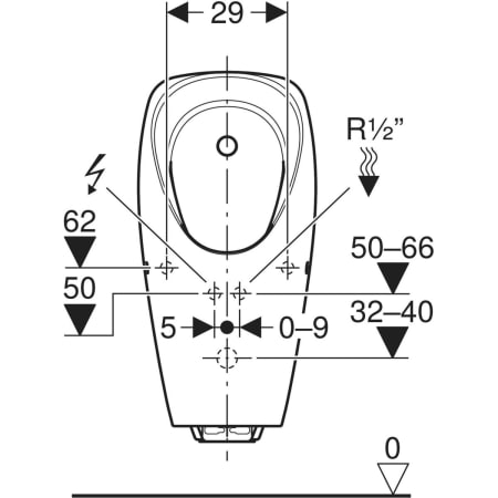 Geberit Tamina Urinal für integrierte Steuerung - Für integrierte Urinalsteuerung