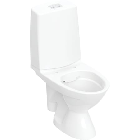 Porsgrund Glow 63 gulvstående toalett med åpen S-lås, festing med silikon, dobbeltskyll, Rimfree
