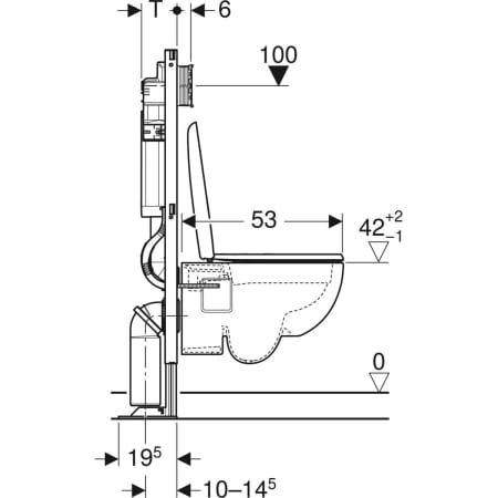 Pack bâti-support pour WC suspendu Geberit Duofix, 112 cm, avec réservoir à encastrer Sigma 12 cm, plaque de déclenchement Sigma20 et WC suspendu Renova, semi-caréné