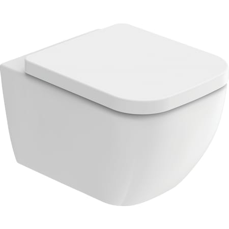 Geberit 酷方直冲式壁挂式坐便器套件，带便器座