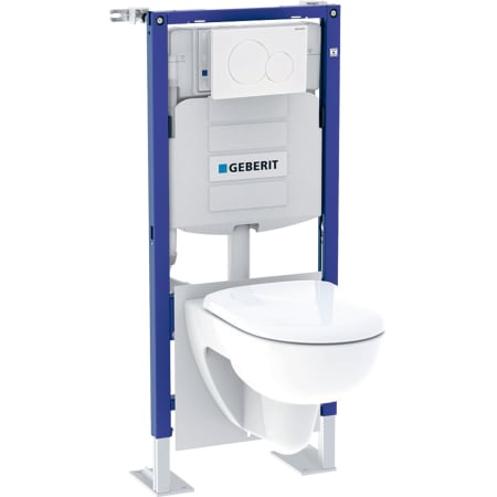Bâti-pack® pour WC suspendu Geberit Duofix, 112 cm, avec réservoir à encastrer Sigma 12 cm, plaque de déclenchement Sigma01 et WC suspendu Renova
