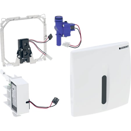 Geberit Urinalsteuerung mit elektronischer Spülauslösung, Netzbetrieb, Abdeckplatte aus Kunststoff