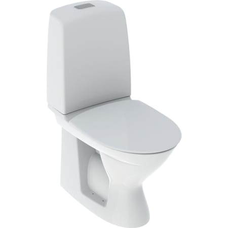 IDO Standard -lattia-WC, piiloviemäri-S-lukko, kaksoishuuhtelu, Rimfree, WC-istuinkannen kanssa