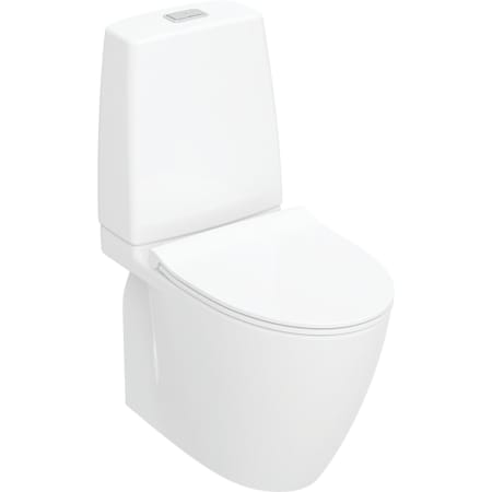 Ifö Spira Art 2,0 grīdas tualetes pods, ar vertikālu un nosegtu izvadu, divu režīmu skalošana, TurboFlush, ar tualetes poda vāku