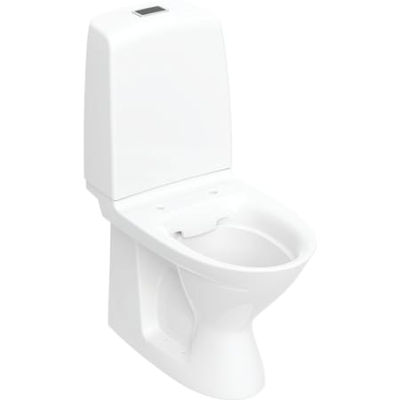 Ifö Spira 6260 gulvstående toilet skjult S-lås, elektronisk skyllestyring, batteridrift, berøringsfri, Rimfree
