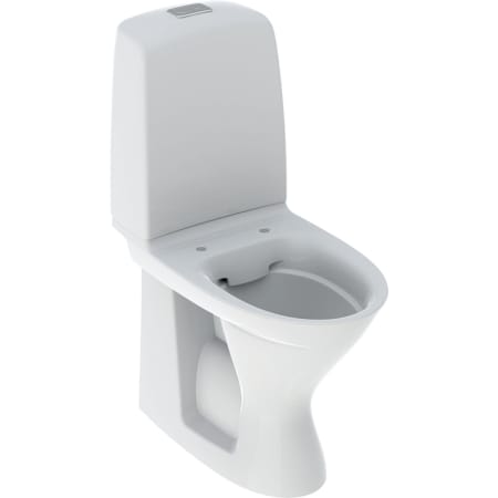 Ifö Spira 6261 gulvstående toilet, skjult S-lås, fastgørelse med silikonefugemasse, dobbeltskyl, Rimfree