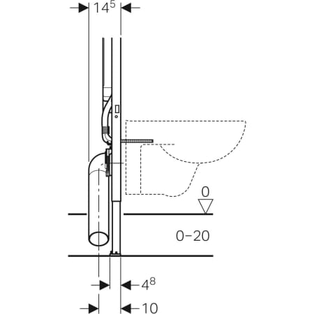 Bâti-support Geberit Duofix pour WC suspendu, 114 cm, avec réservoir à encastrer Sigma 8 cm