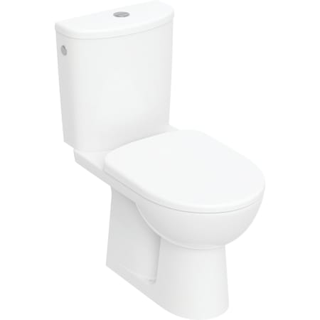 Set de WC au sol à fond creux Geberit Selnova avec réservoir attenant, sortie verticale, avec siège de WC