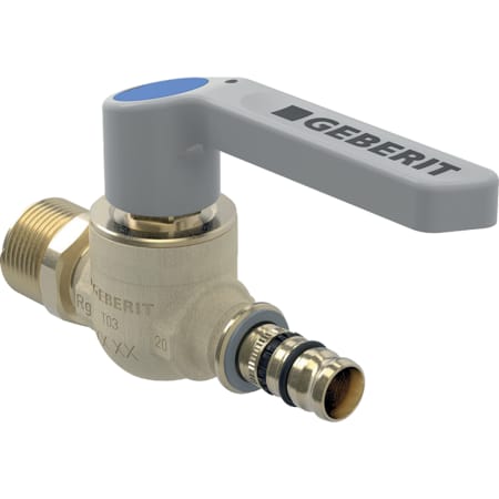 Geberit Mepla ball valve with male thread and actuator lever