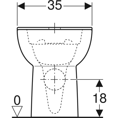 Geberit Smyle floor-standing WC for close-coupled exposed cistern, washdown, semi-shrouded, Rimfree