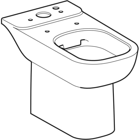 Geberit Smyle floor-standing WC for close-coupled exposed cistern, washdown, semi-shrouded, Rimfree