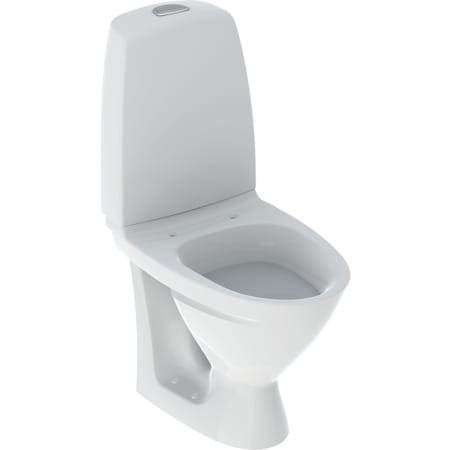 Ifö Sign 6832 grīdas tualetes pods, samazināts dziļums, universāls un nosegts izvads, 2 režīmu skalošana