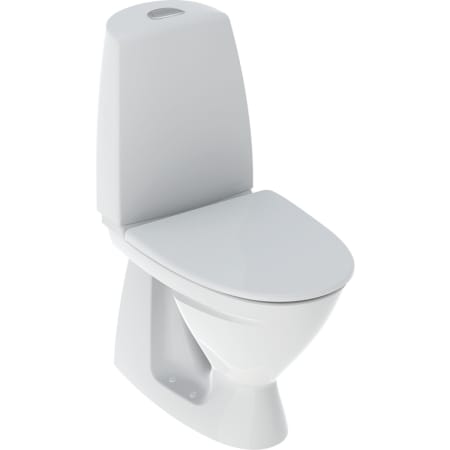 IDO Basic -lattia-WC, piiloviemäri-S-lukko, kaksoishuuhtelu, WC-istuinkannen kanssa