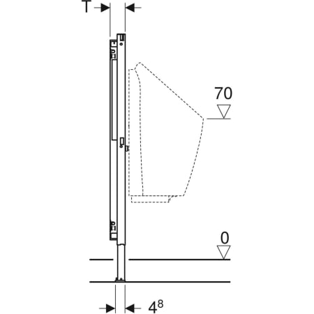 Geberit Duofix Element für Urinal, 112–130 cm, universell, für integrierte Urinalsteuerung - Elemente für Urinale