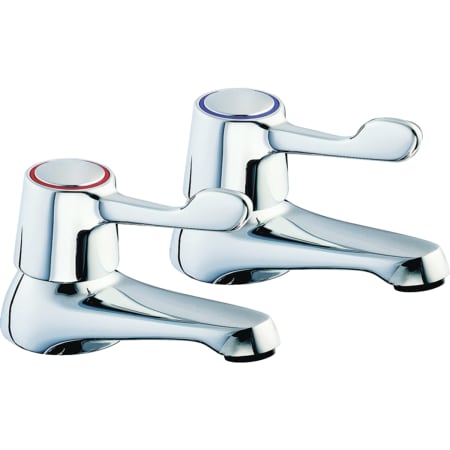 Twyford Sola set of washbasin taps, deck-mounted, single-lever mixer, lever actuation