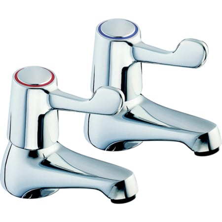 Twyford Sola set of washbasin taps, deck-mounted, single-lever mixer, lever actuation