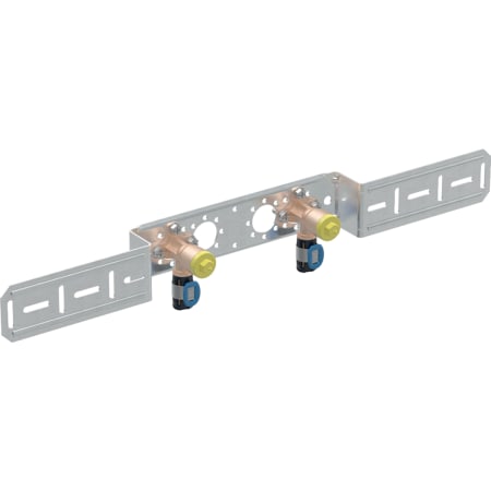 Geberit FlowFit connection bend 90°, premounted, double, offset