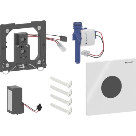 Geberit urinoirstuursysteem met elektronische spoelactivering, netvoeding, type 01 afdekplaat, rond