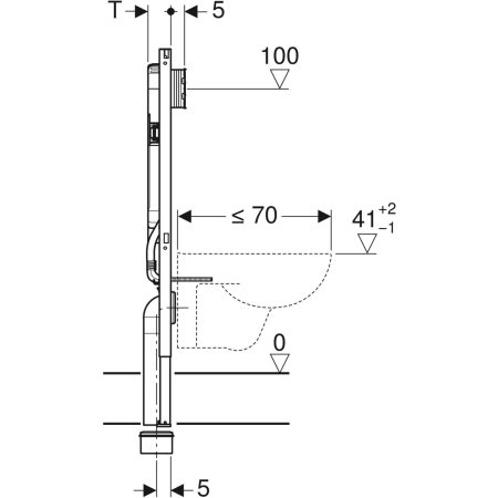 Bâti-support Geberit Duofix pour WC suspendu, 114 cm, avec réservoir à encastrer Sigma 8 cm
